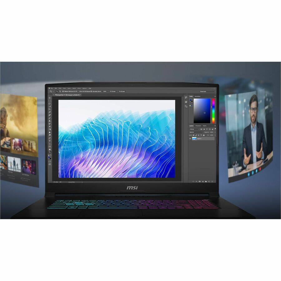 Alt View 8. MSI - MSI Katana 15 HX B14W Katana 15 HX B14WFK-278US 15.6" Gaming Notebook - QHD - 165 Hz - Intel Core i7 14th Gen i7-14650HX - Black.