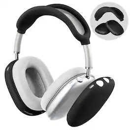 Stock Preferred - Soft Silicone Case Anti-Scratch Cover For Apple AirPods Max Headphones Headband - Black