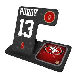 Keyscaper - Brock Purdy San Francisco 49ers Ready 3-in-1 Charging Station - Black