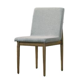 Manhattan Lane - 19 Inch Dining Chair, Set of 2, Gray Fabric, Parson Style, Cushioned Seat - Gray, Brown