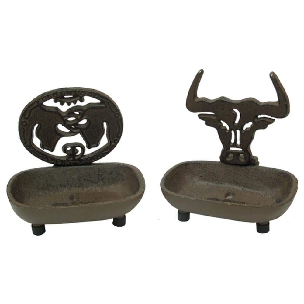 BreeBe - Rust Western Soap Dish Set of 2 - Brown