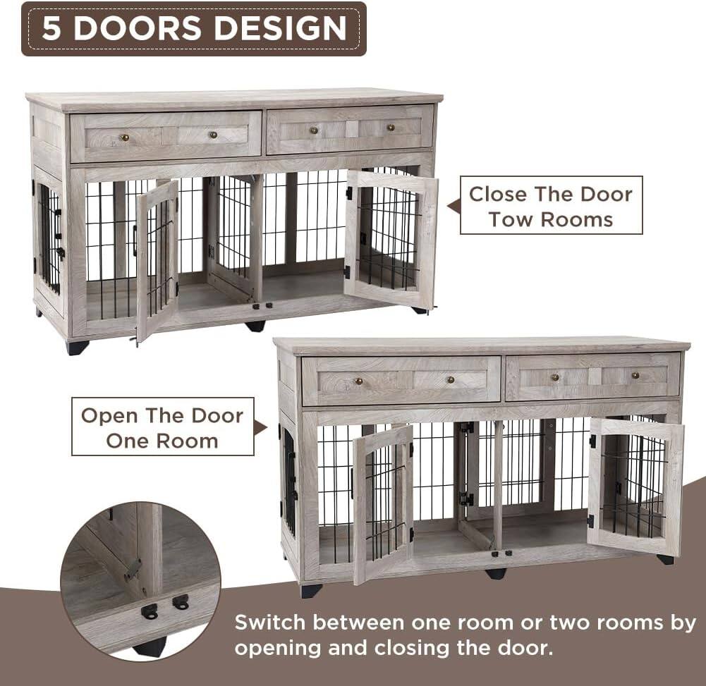 5 DOORS DESIGN

Close The Door  
Two Rooms

Open The Door  
One Room

Switch between one room or two rooms by opening and closing the door.