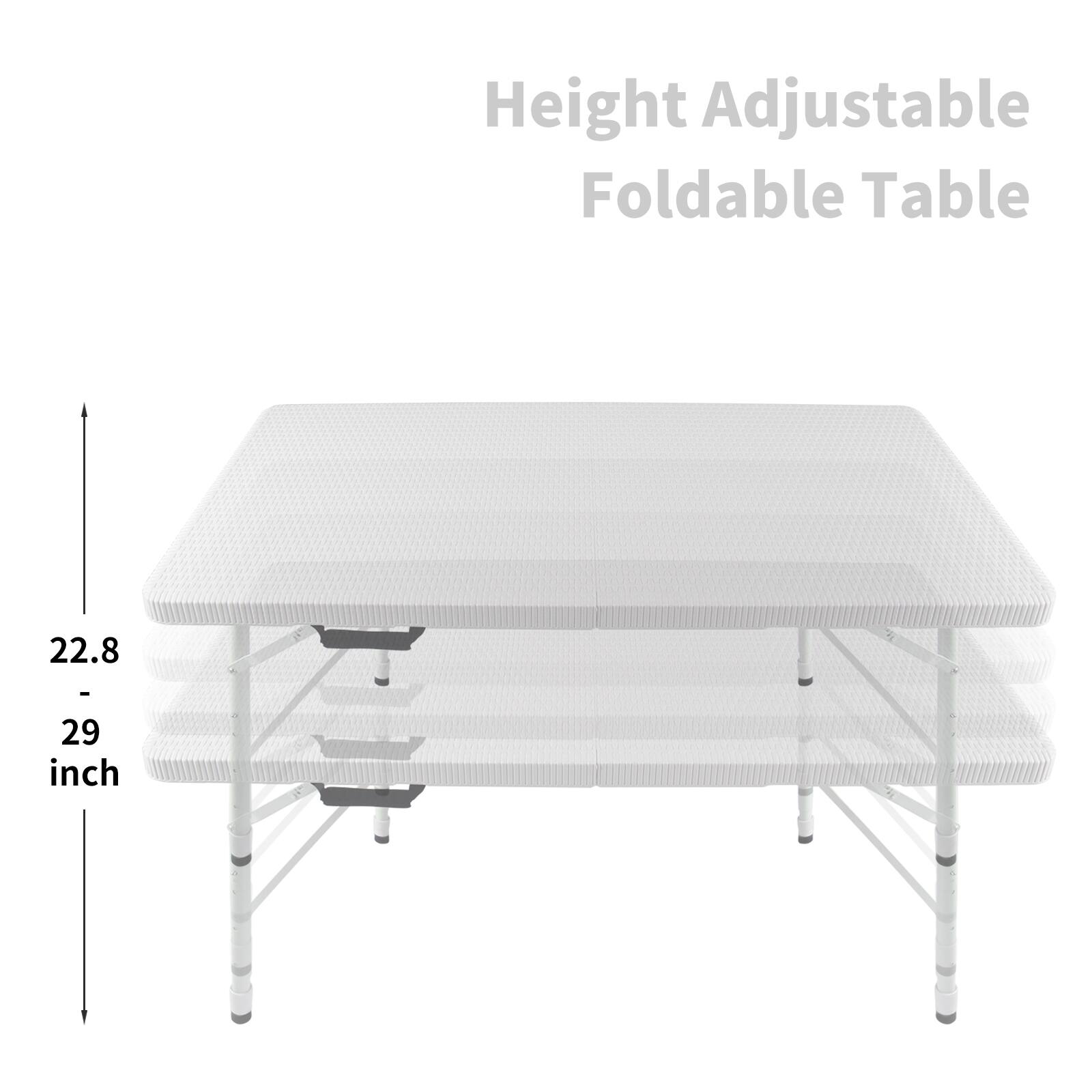 Height Adjustable Foldable Table  
22.8 - 29 inch