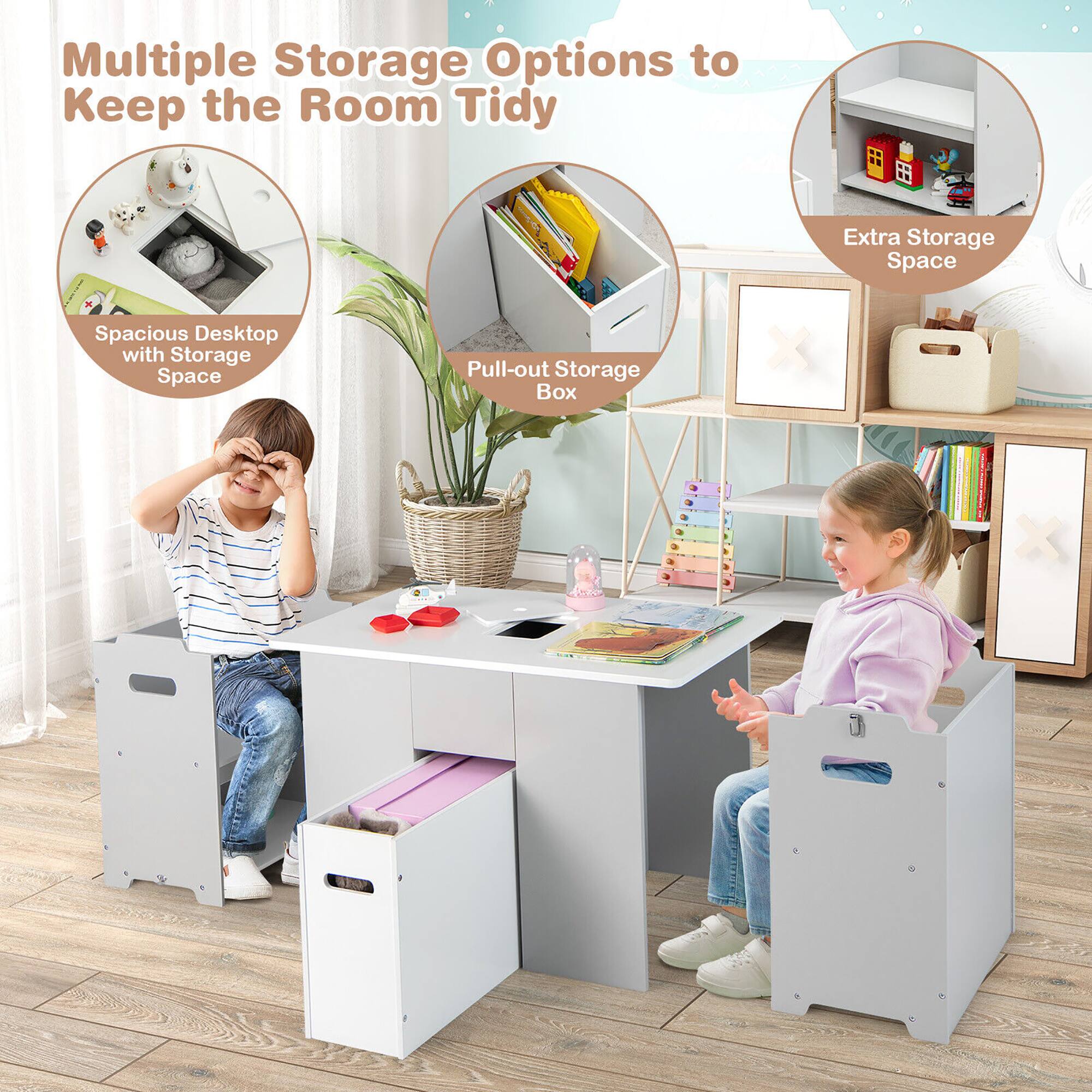 Multiple Storage Options to Keep the Room Tidy

- Spacious Desktop with Storage Space
- Pull-out Storage Box
- Extra Storage Space