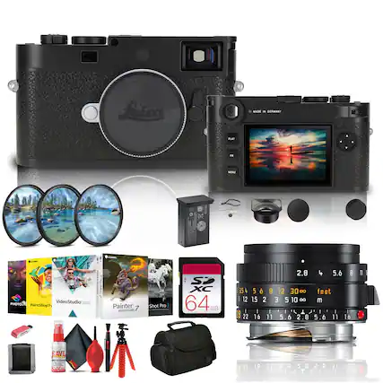 Leica MADE IN GERMANY
VideoStudio 2020
PaintShop Pro
Painter 7 essentials
Shot Pro 4
XC 64 GB
Lens:
2.8 4 5.6 8 11 16 22 5.6 5.6 2.8 5.6 6 11 16 1
16 11 2.8 4 5.6 B 12 30 feet
5 10 DO m
Filters:
55 - 91 mm
Accessories:
- Cleaning kit
- Tripod
- Camera bag
- SDXC 64 GB card