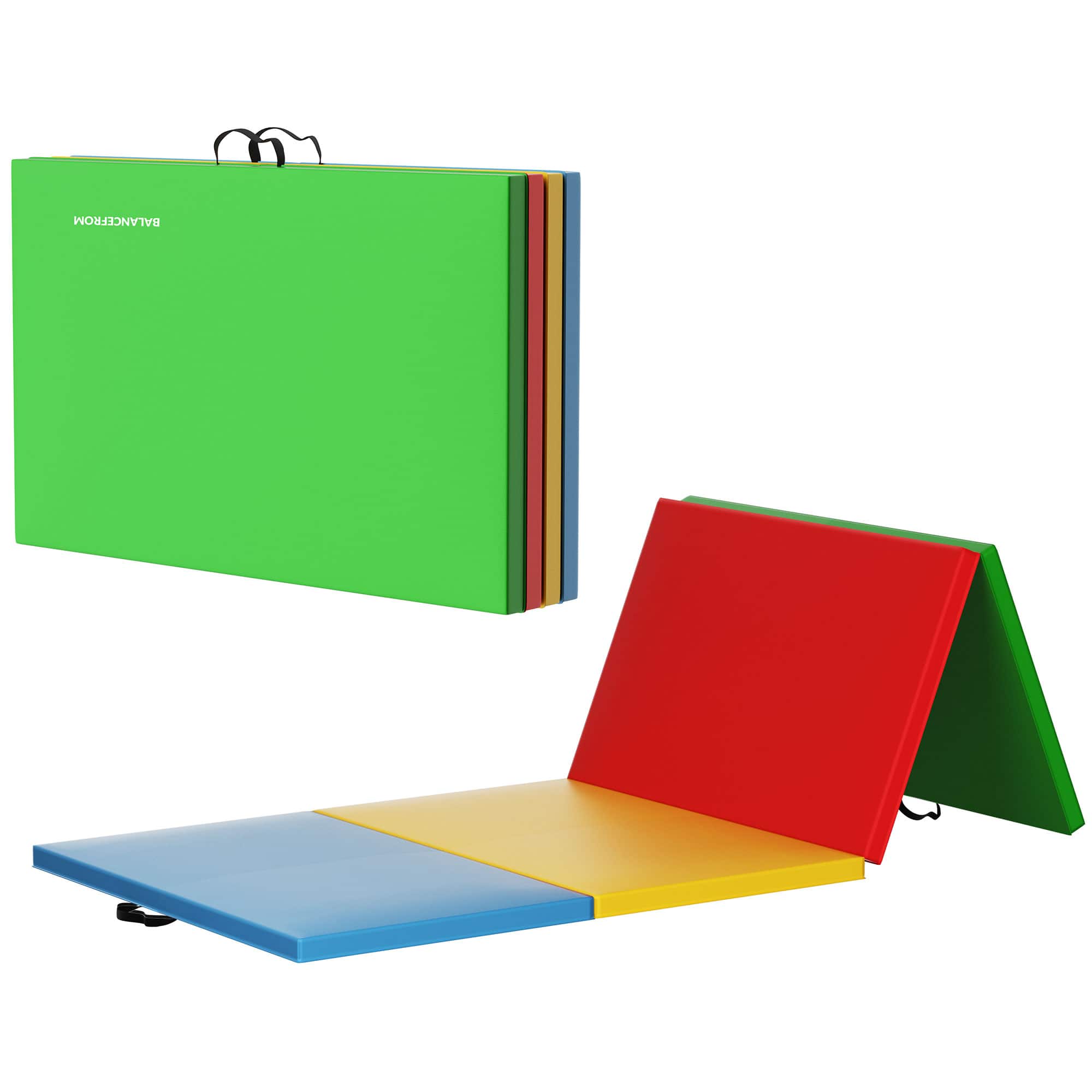 BalanceFrom Fitness - BalanceFrom 4' x 8' x 2" All Purpose Folding Fitness Gymnastics Gym Mat, Multi - Multi-Color