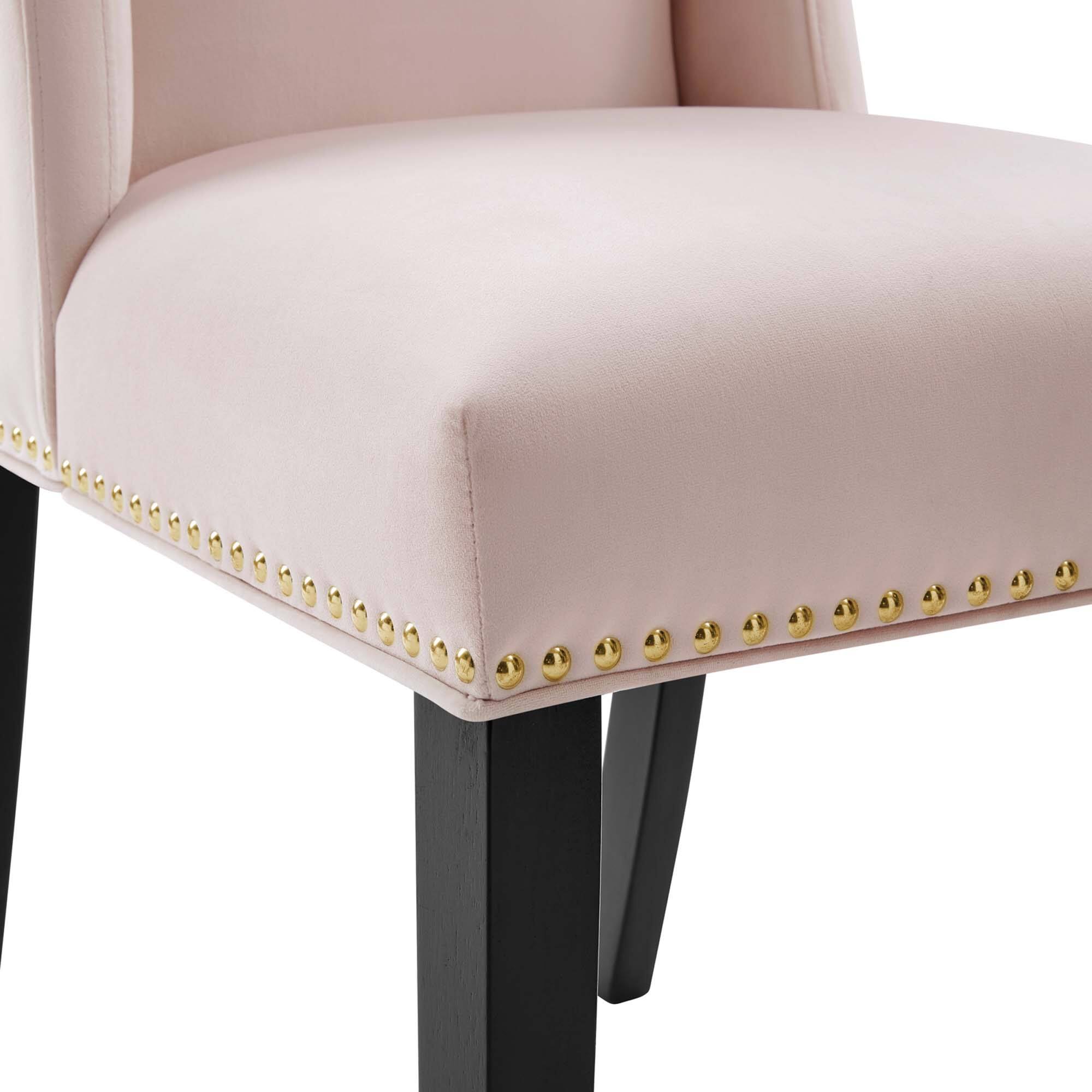 Alt View 5. Modway - Baron Performance Velvet Dining Chairs Set of 2 by Modway - Pink.