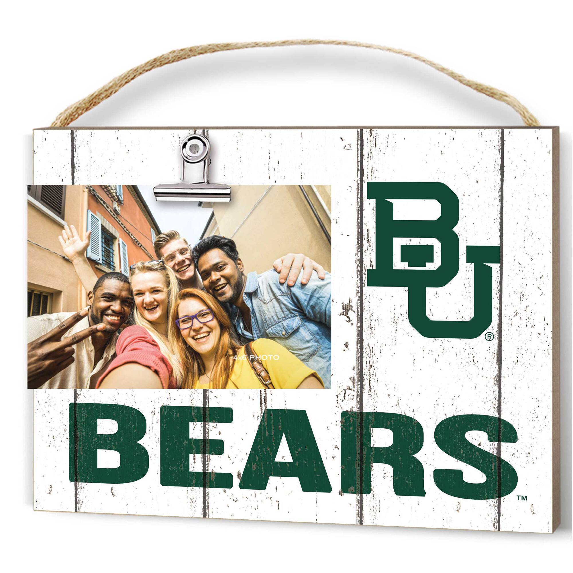 Jardine - Baylor Bears 8'' x 10'' Weathered Clip It Frame - White