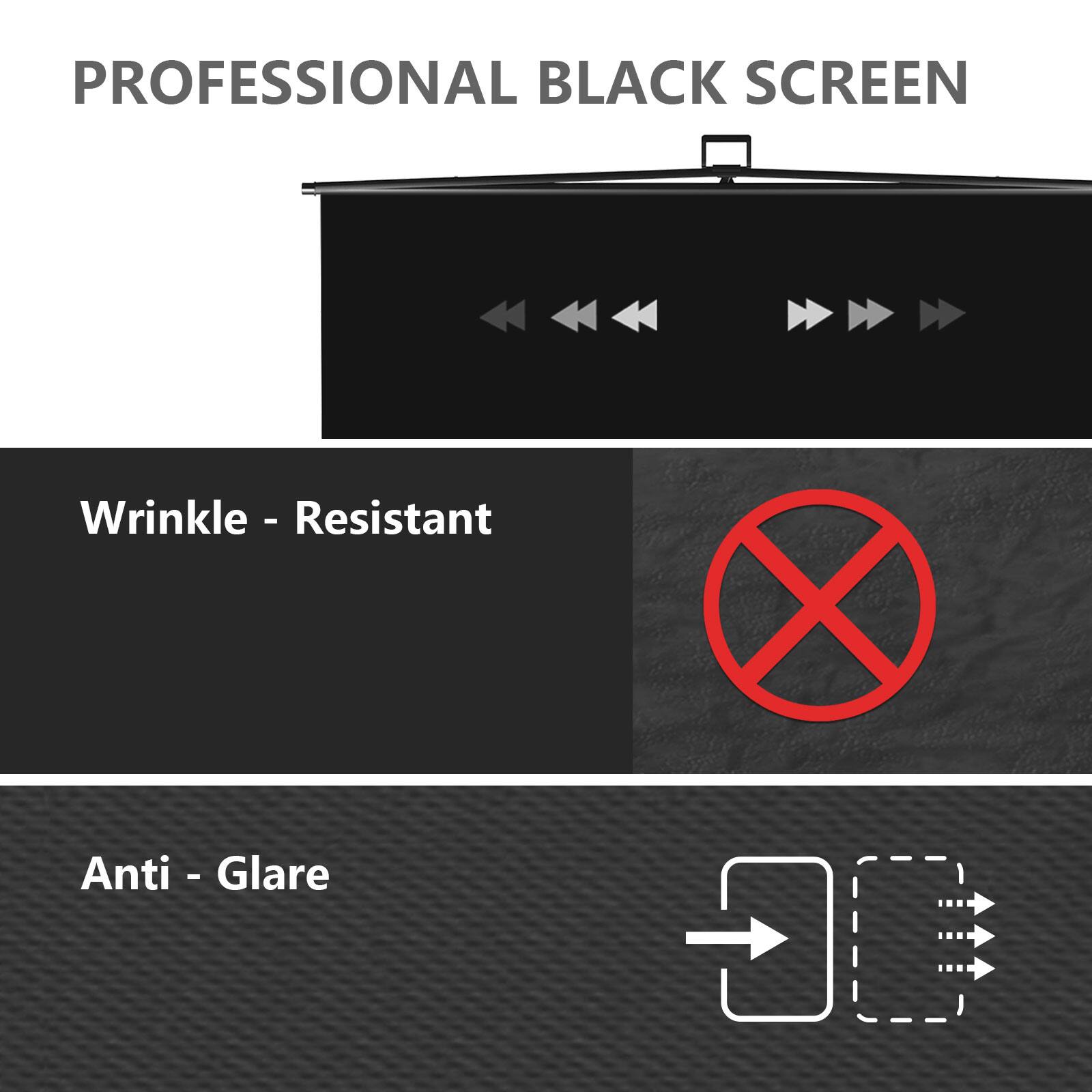 PROFESSIONAL BLACK SCREEN, Wrinkle - Resistant, Anti - Glare
