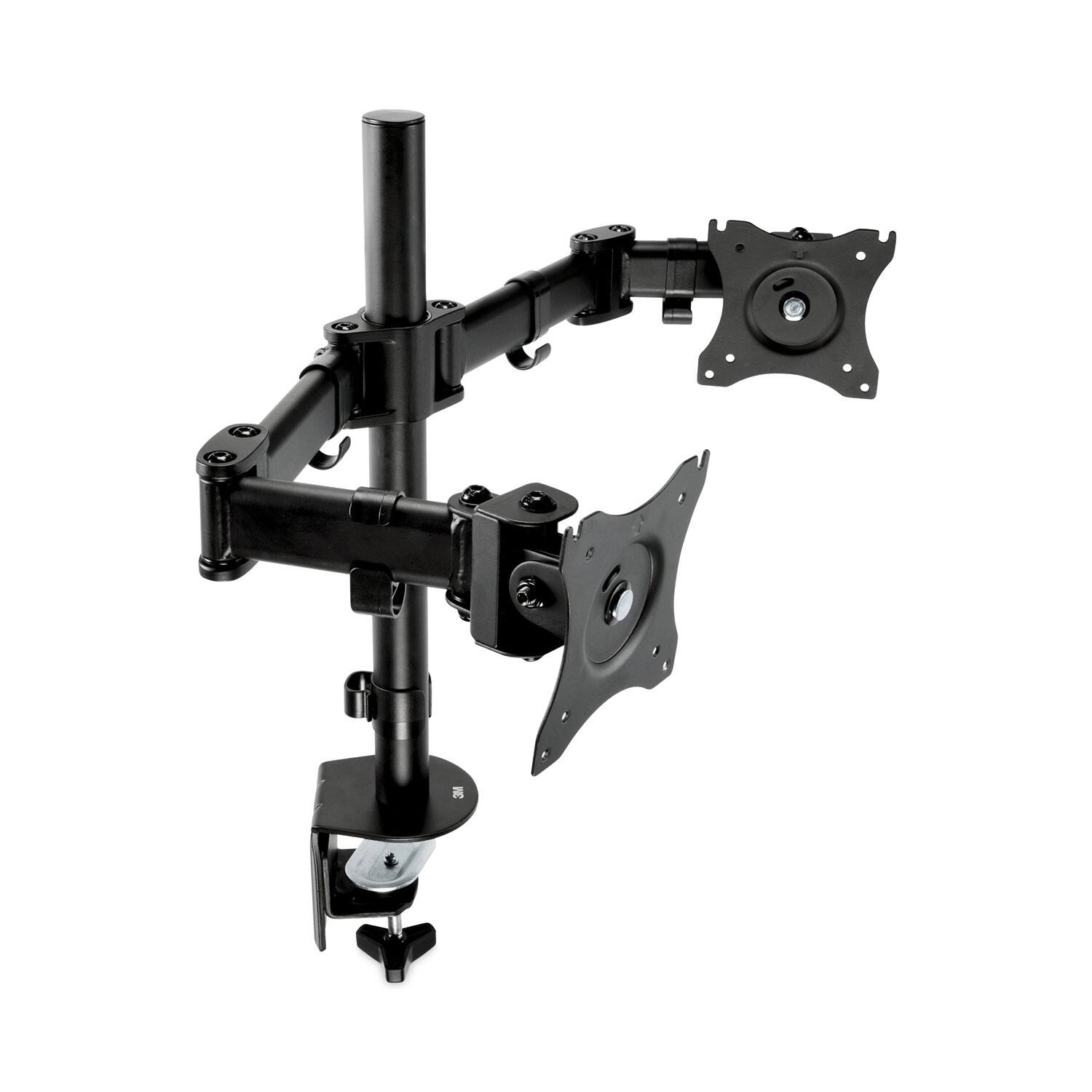 Alt View 1. 3M - 360 Degree Rotation +45 Degree/-45 Degree Tilt 90 Degree Pan Dual Monitor Mount For 27 in. Monitors Supports 20 lbs. - Black.