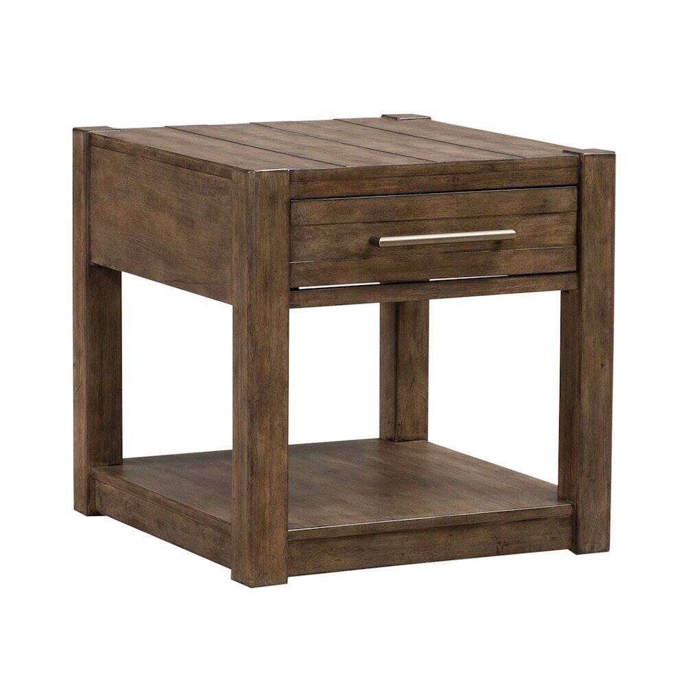 Alt View 2. Liberty Furniture Industries - Broadmore Living Room Drawer End Table - Cobblestone Brown - Cobblestone Brown.