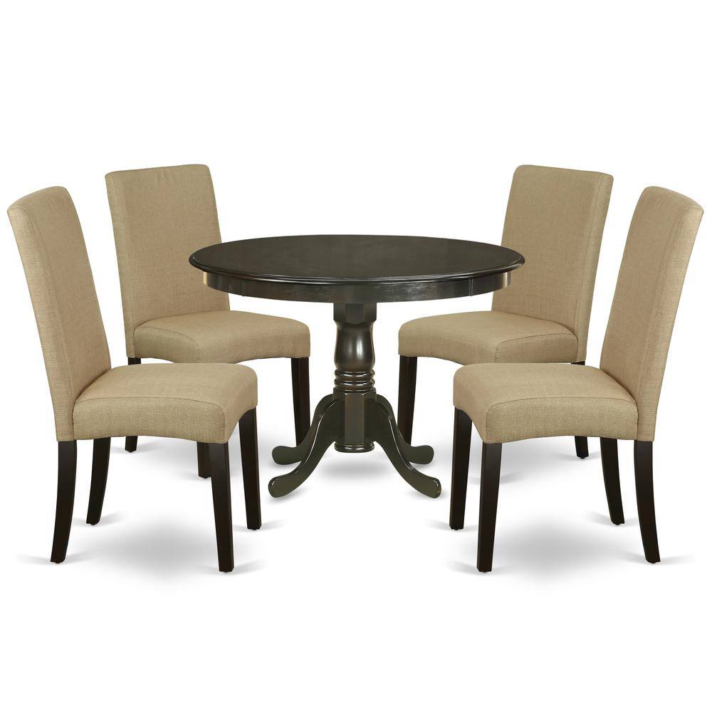 Back. East West Furniture - Dining Room Set Cappuccino - Brown.