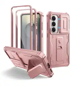 Dexnor - Case for Samsung Galaxy S26 with Camera Cover & 2 Front Frames, Screen Protector, Heavy-Duty Rugged Full-Body Cover - Peony Pink