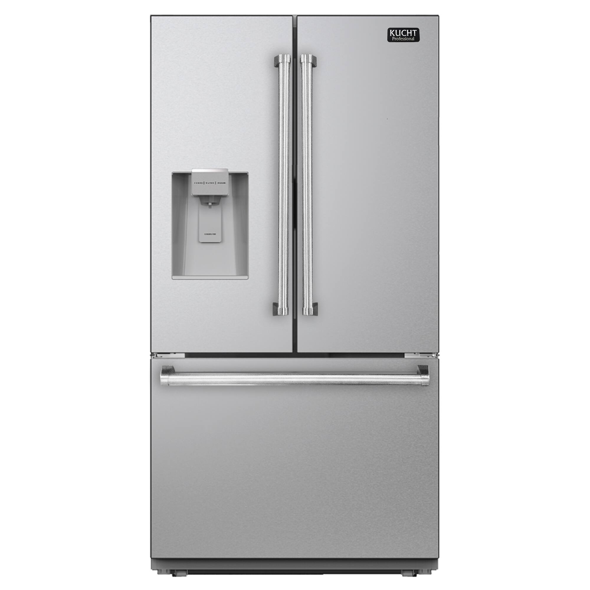 Kucht - Pro Style 36-in Standard Depth Freestanding French Door Refrigerator w/ Ice and Water Dispenser - Stainless Steel