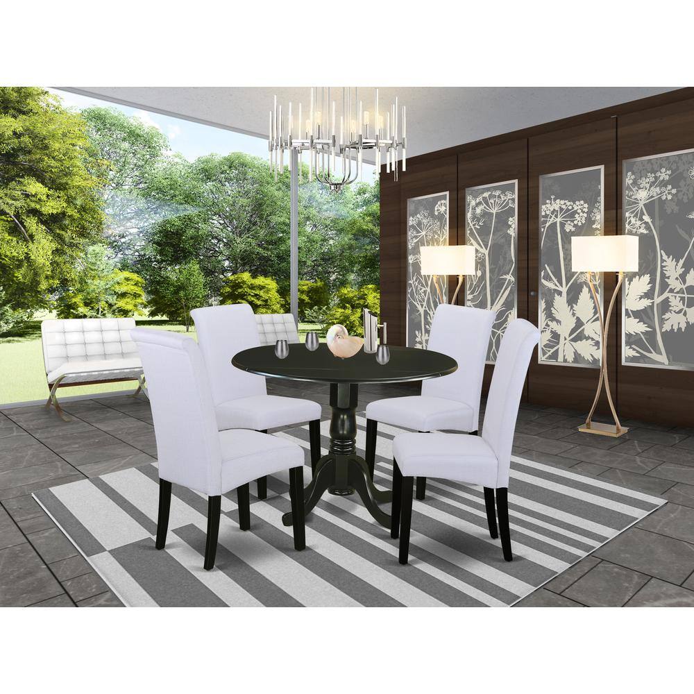 Left. East West Furniture - Dining Room Set Black - Brown.