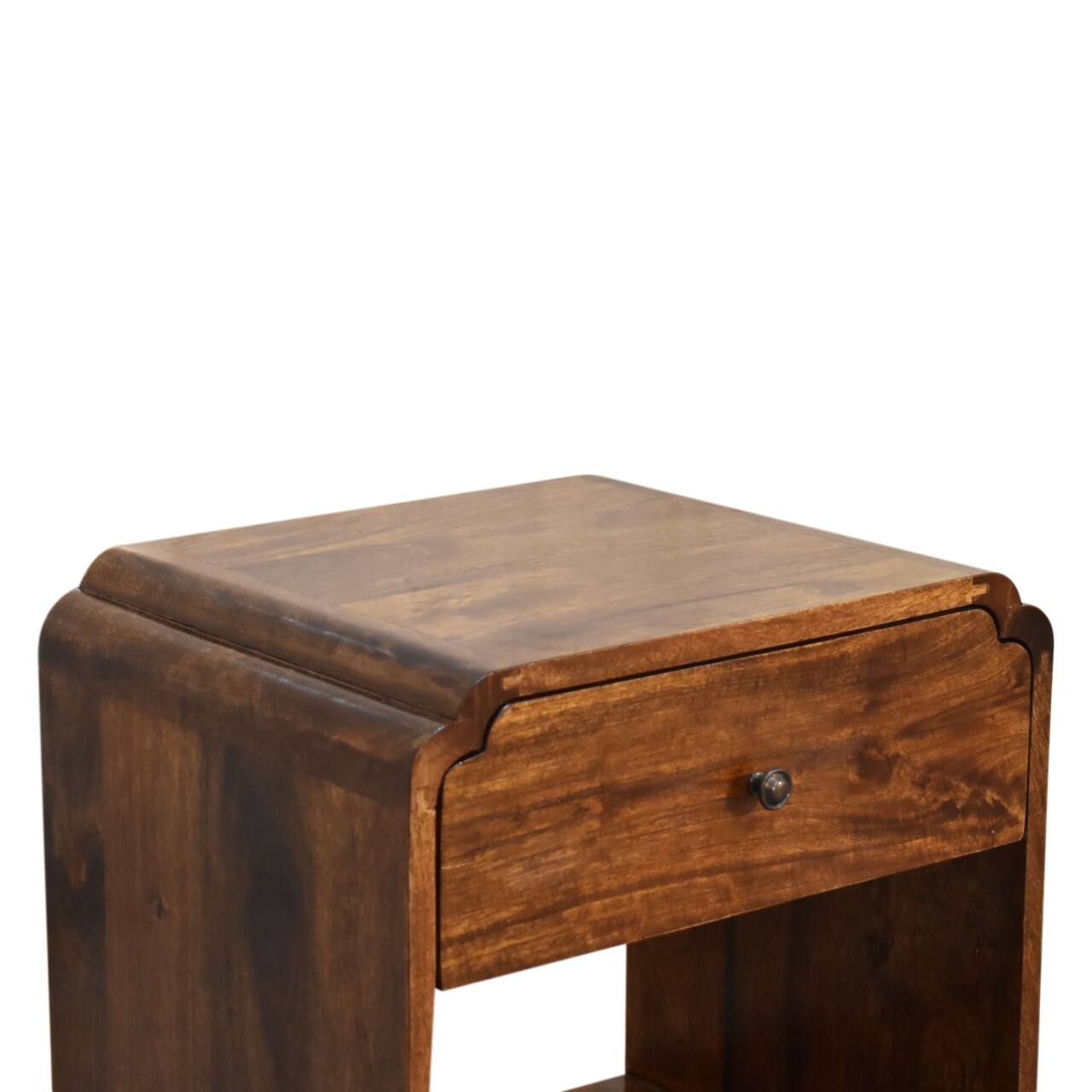 Alt View 2. Artisan Furniture - Artisan Furniture Solid Wood Newton Nightstand, 1 Drawer, 1 Open Shelf, Brown - Chestnut.