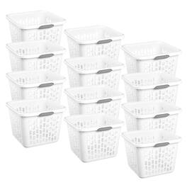Sterilite - Laundry Basket, 1.5 Bushel Plastic Hamper with Handles, 12 Pack - White