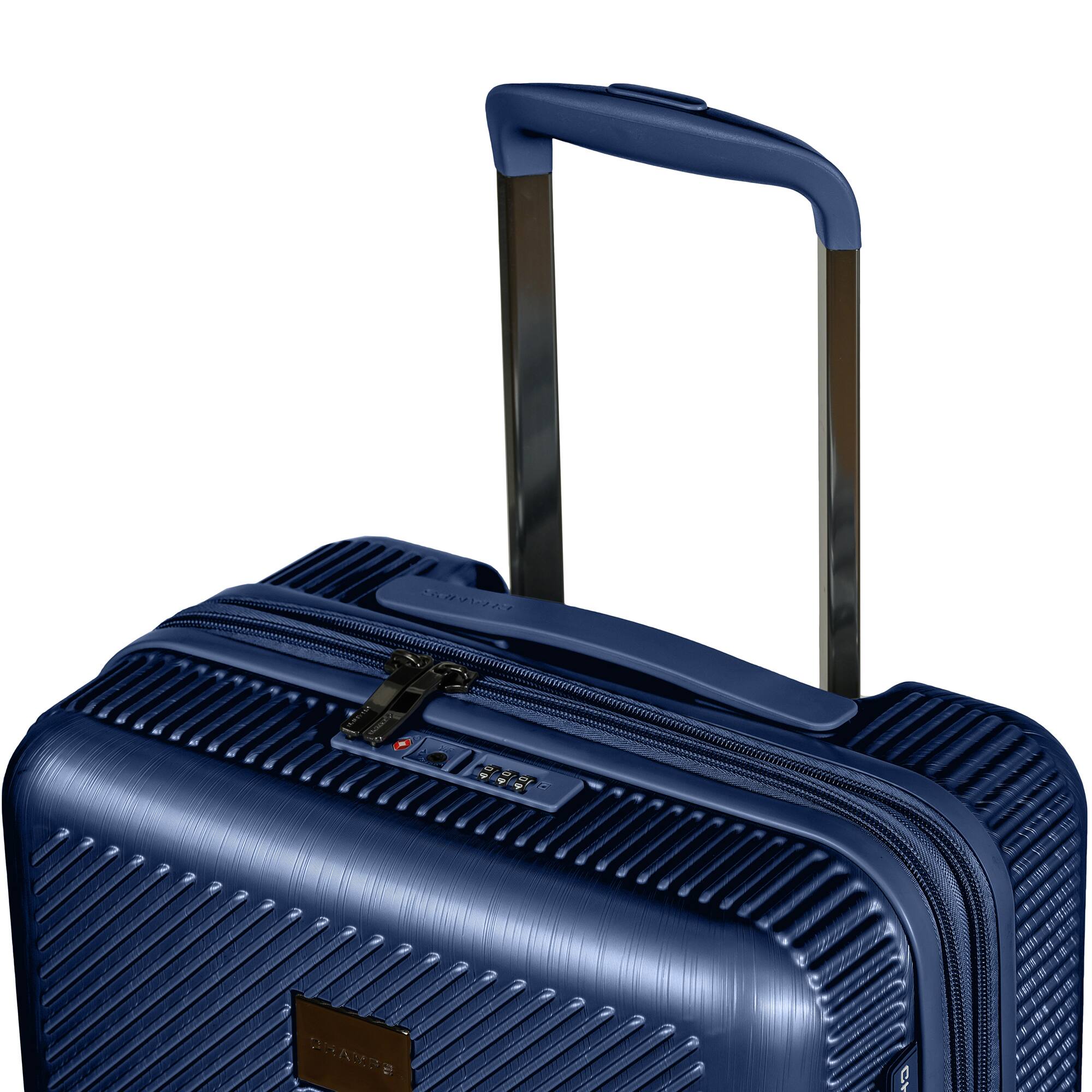 Left. Champs - Iconic II Collection Hardside Carry-On - Navy.