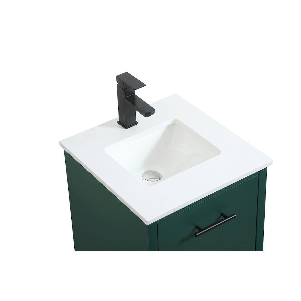 Alt View 2. Elegant Kitchen and Bath - 18 Inch Single Bathroom Vanity In Green - Green.