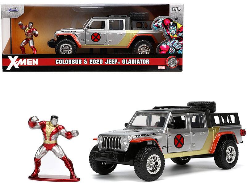 Jada - 2020 Jeep Gladiator Pickup Truck Silver and Colossus Diecast Figurine "X-Men" Marvel "Hollywood Rides" Series 1/32 - Multicolor