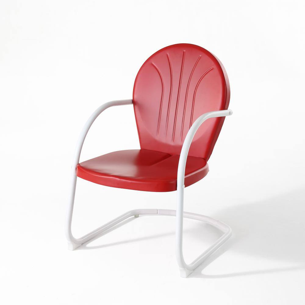 Back. Crosley Furniture - Griffith Retro Outdoor Chair - Bright Red Gloss.