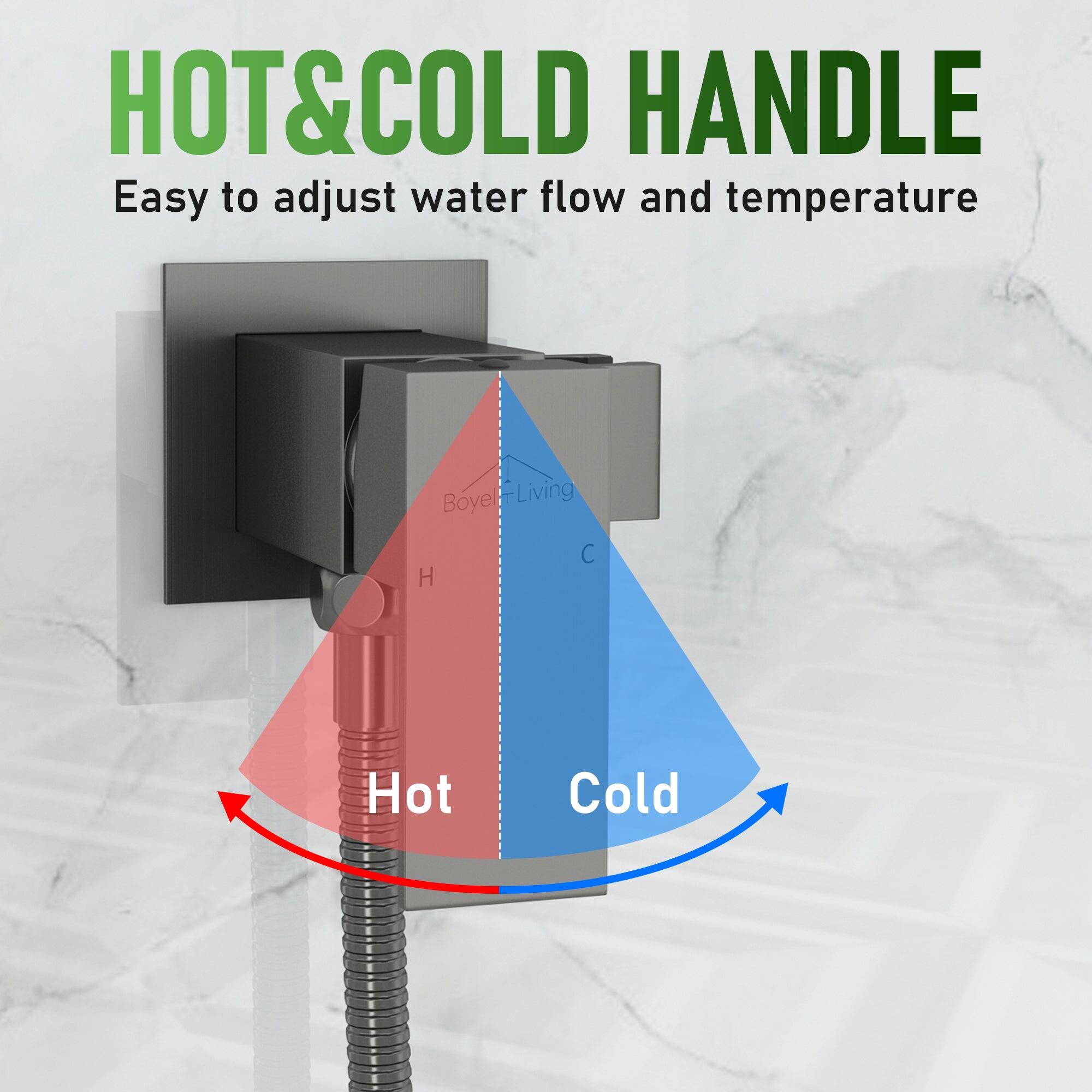 HOT&COLD HANDLE Easy to adjust water flow and temperature Boyel-Living C H Hot Cold