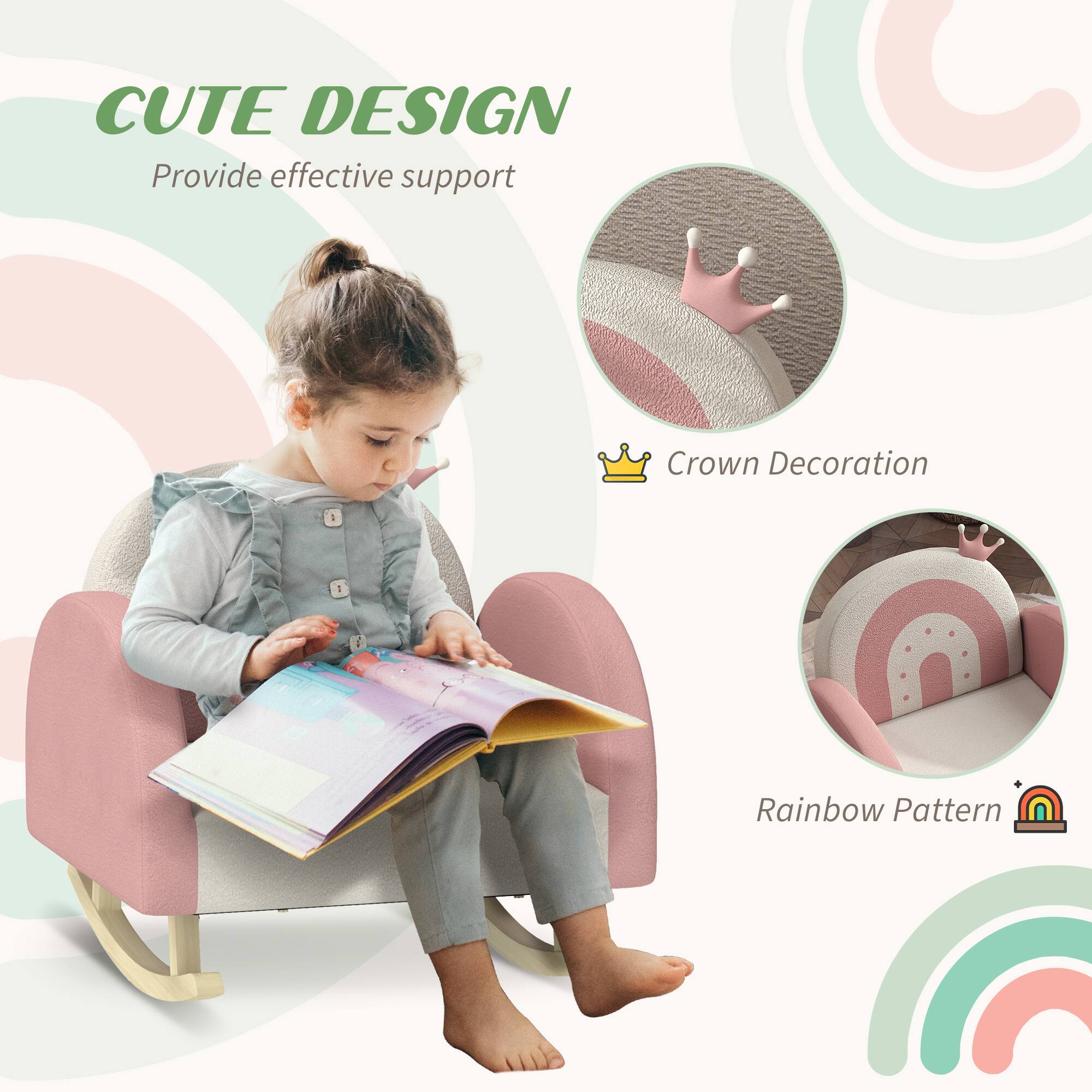 CUTE DESIGN  
Provide effective support  

Crown Decoration  
Rainbow Pattern