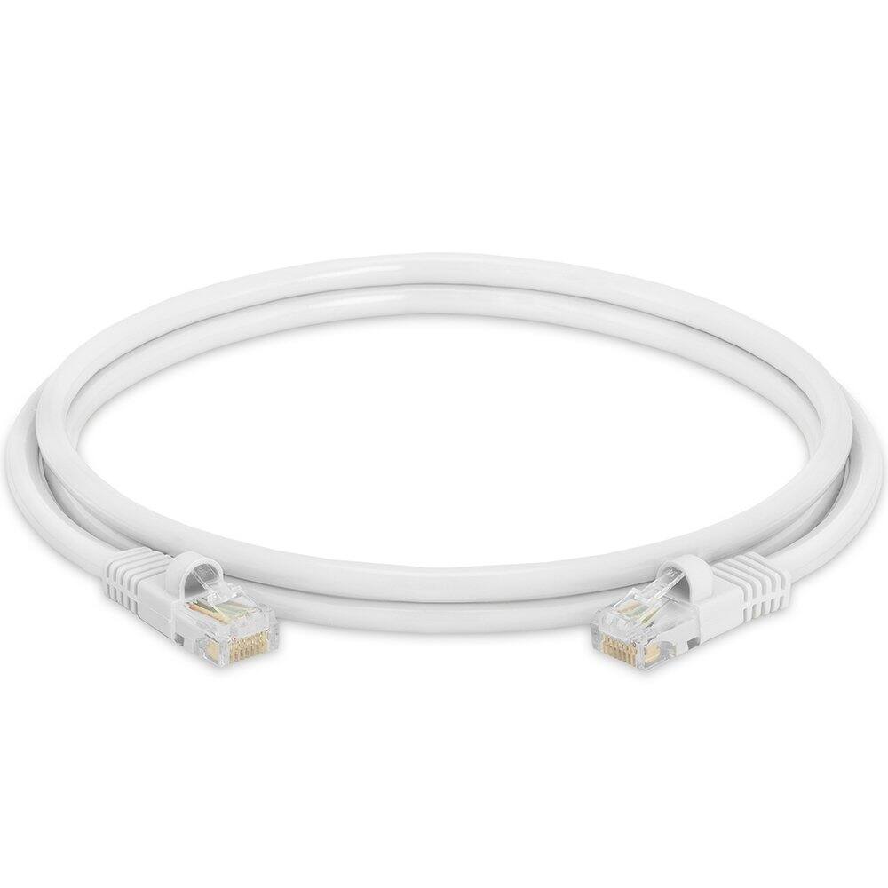 Angle. Cmple.com - Cmple - Cat5e Ethernet Cable 5 ft, 350 MHz UTP Cat 5e Ethernet Patch Cord, 1Gbps Network Lan Cables, RJ45 - White - White.