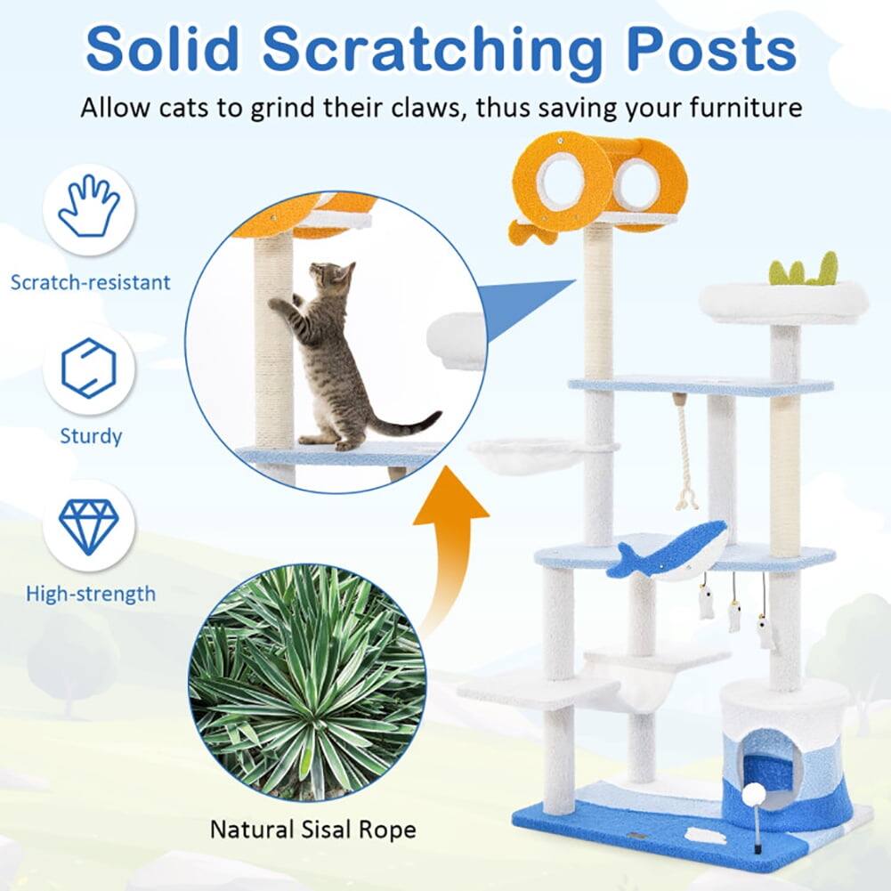 Solid Scratching Posts  
Allow cats to grind their claws, thus saving your furniture  

- Scratch-resistant  
- Sturdy  
- High-strength  
- Natural Sisal Rope