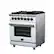 Angle. Forno Appliances - Massimo 4.32 Cu. Ft. Freestanding Dual Fuel True Convection Range with Air Fryer Basket - White.
