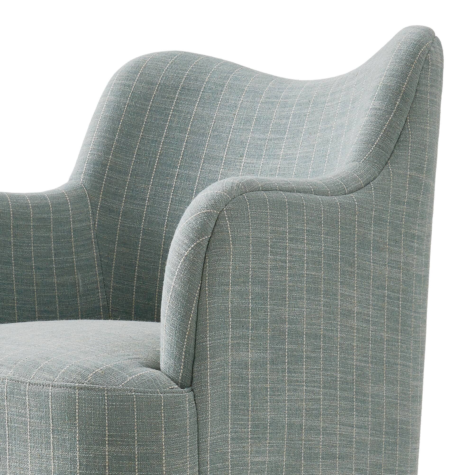 Alt View 5. Modway - Cordelle Linen Blend Swivel Dining Chair by Modway - Spa Blue Stripe.