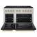 Angle. ZLINE - 48 in. Wide 8 Burner Autograph 6.7 cu. ft. Freestanding Paramount Dual Fuel DuoPro Range with Black & Gold Accents - Black Matte.