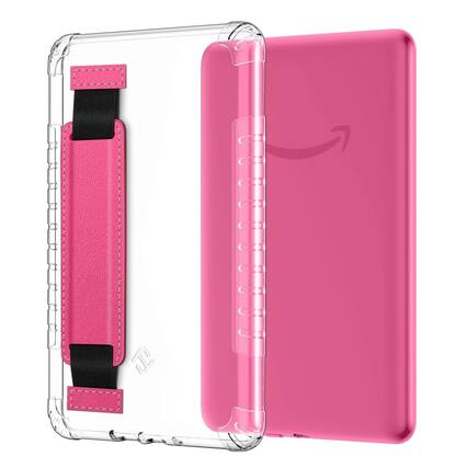 Front. Kitcheniva - Slim Soft Flexible TPU E-Reader Back Cover Case With Hand Strap For 7" Kindle Paperwhite (12th Gen 2024) Raspberry - Raspberry.