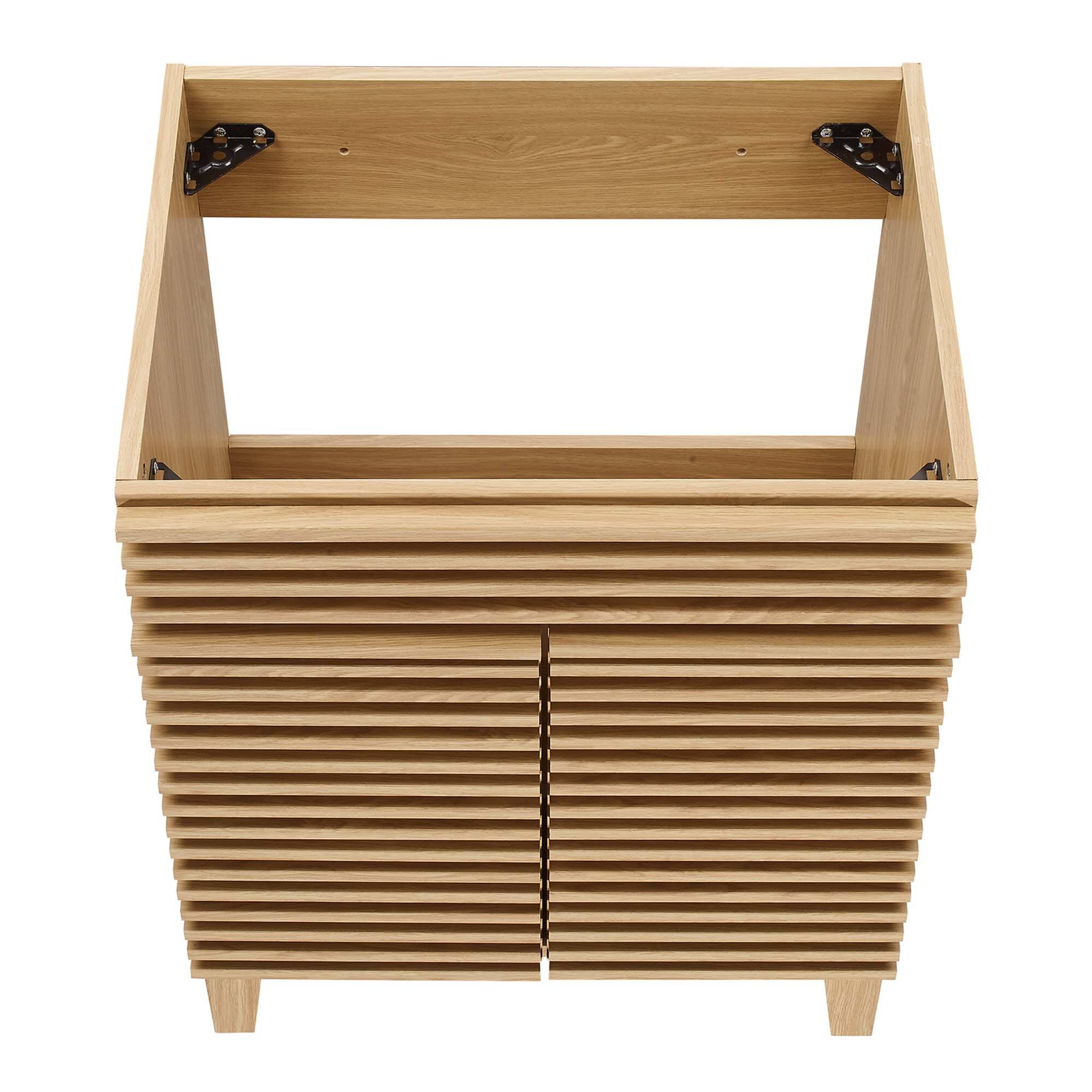 Alt View 4. Modway - Render 18" and 24" Bathroom Cabinets Basin Not Included - Oak.