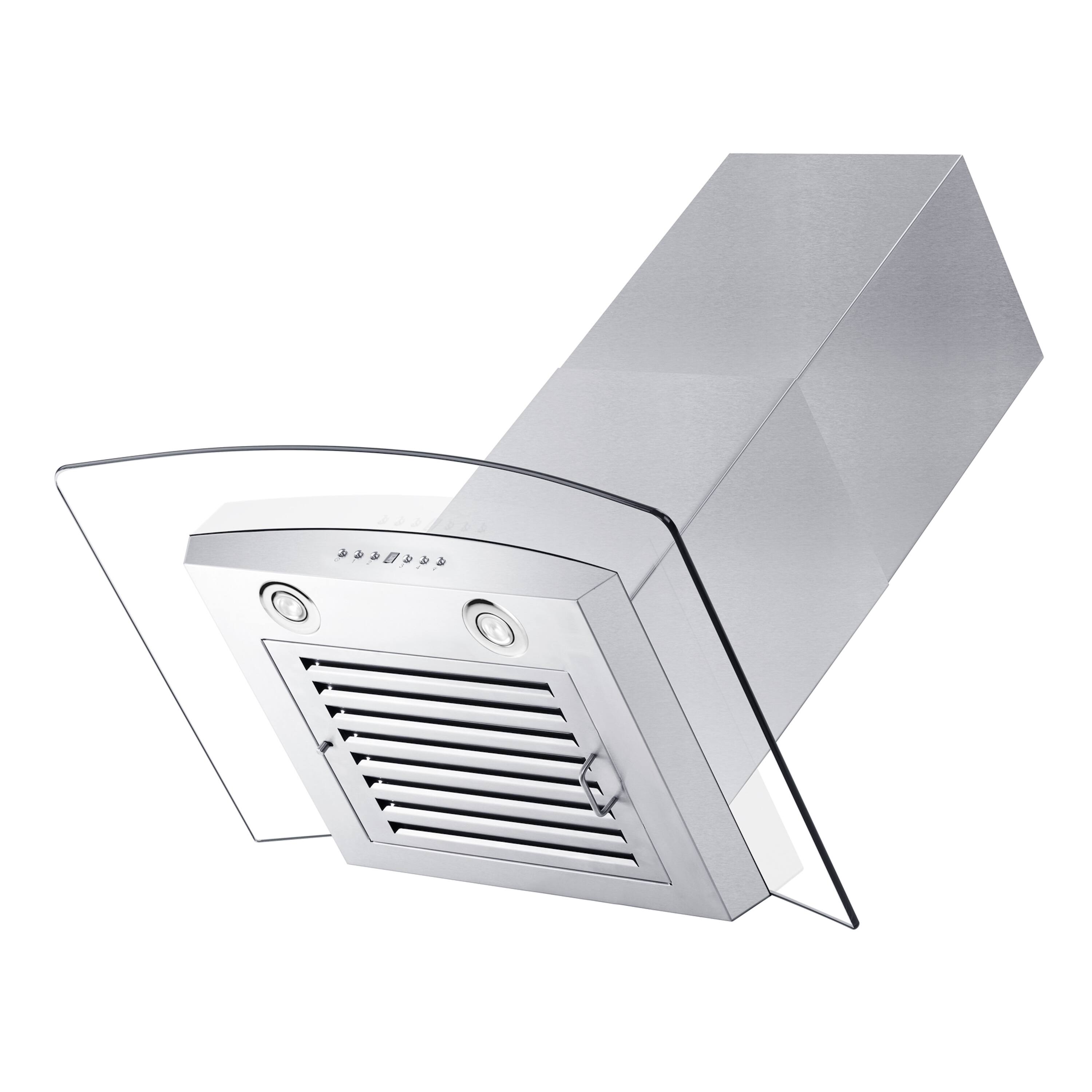 Alt View 2. ZLINE - ZLINE 30 in.  Wall Mount Range Hood in Stainless Steel & Glass with Crown Molding (KZCRN-30) - Stainless Steel.
