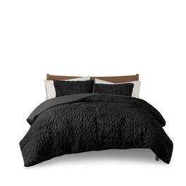 Gracie Mills - Hanna Faux Fur Down Alternative Comforter Set - Black