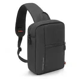 Sharper Image - Crossbody Bag, Water Resistant Sling Backpack, Daypack Chest Bag for Travel, Hiking, Outdoor - Black