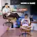Work & Game:
Century Work Mode:
* Work Mode: The man is sitting in a chair and talking on a cell phone. He is using a computer and has a keyboard and mouse nearby.
Game Mode:
* Game Mode: The man is sitting in a chair and playing a video game. He is using a computer and has a keyboard and mouse nearby.