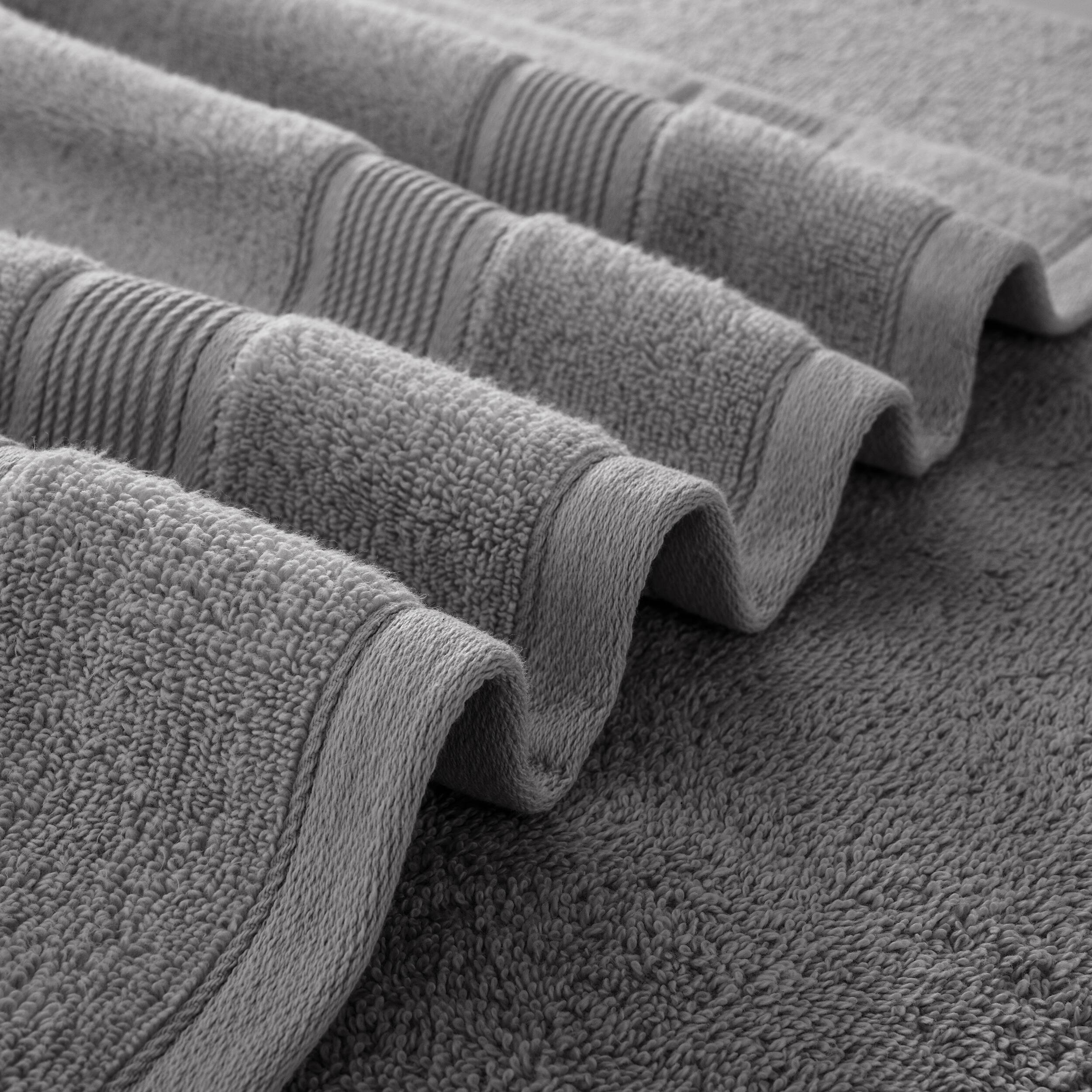 Angle. Lux Decor Collection - 6-Piece Bath Towel Set Soft 100% Cotton Zero Twist, Highly Absorbent & Quick-Dry Towels - Grey.