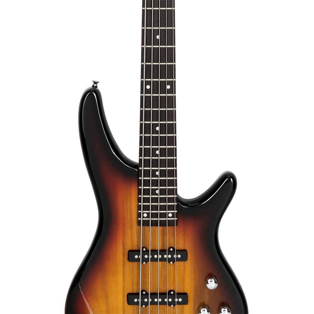 Back. Winado - Electric Bass Guitar 5 String Bass Guitar Maple Neck, Rosewood Fretboard, Basswood Body.