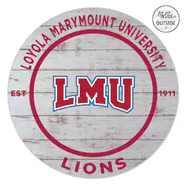 Jardine - Loyola Marymount Lions 20'' x 20'' Indoor/Outdoor Weathered Circle Sign - White