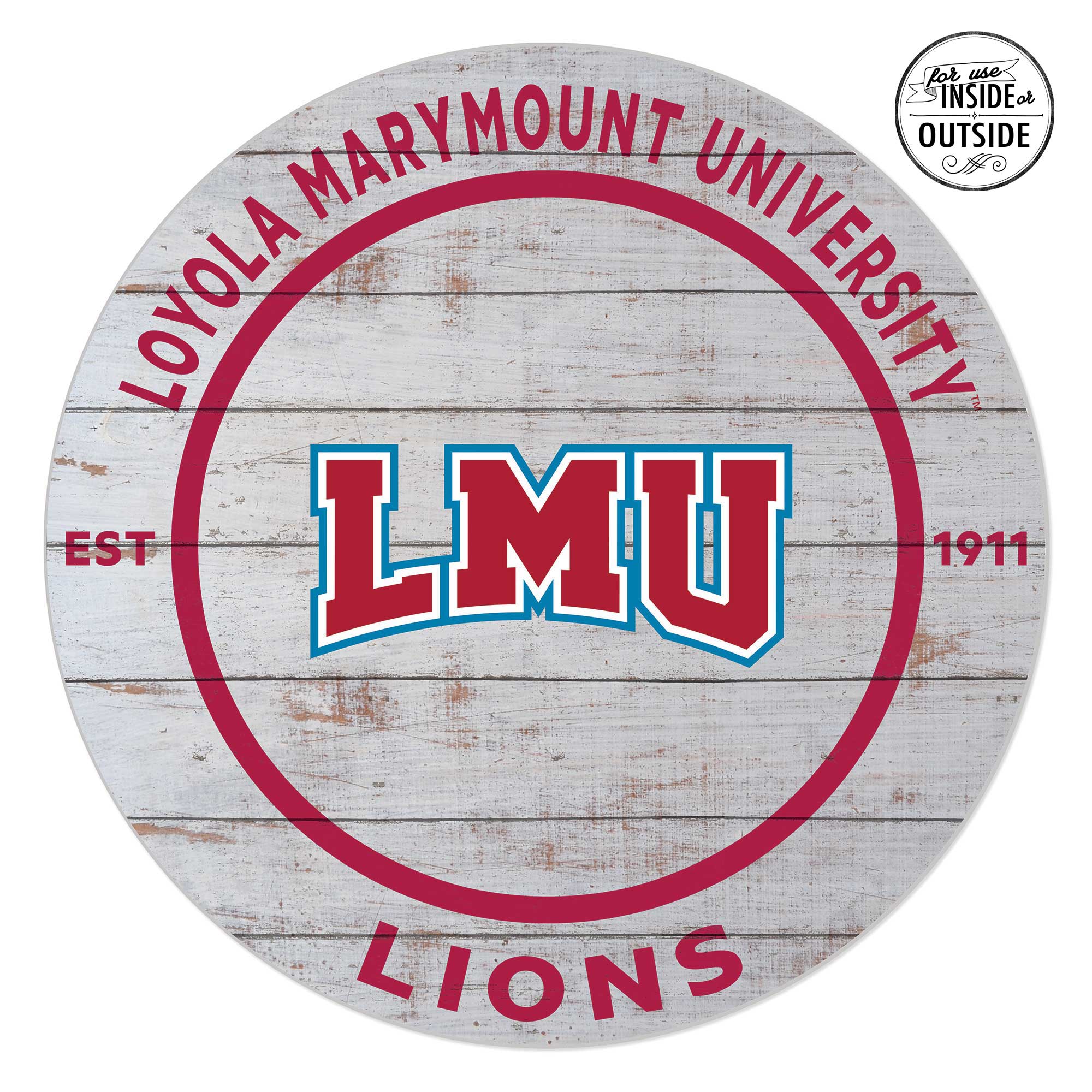Loyola Marymount Lions 20'' x 20'' Indoor/Outdoor Weathered Circle Sign