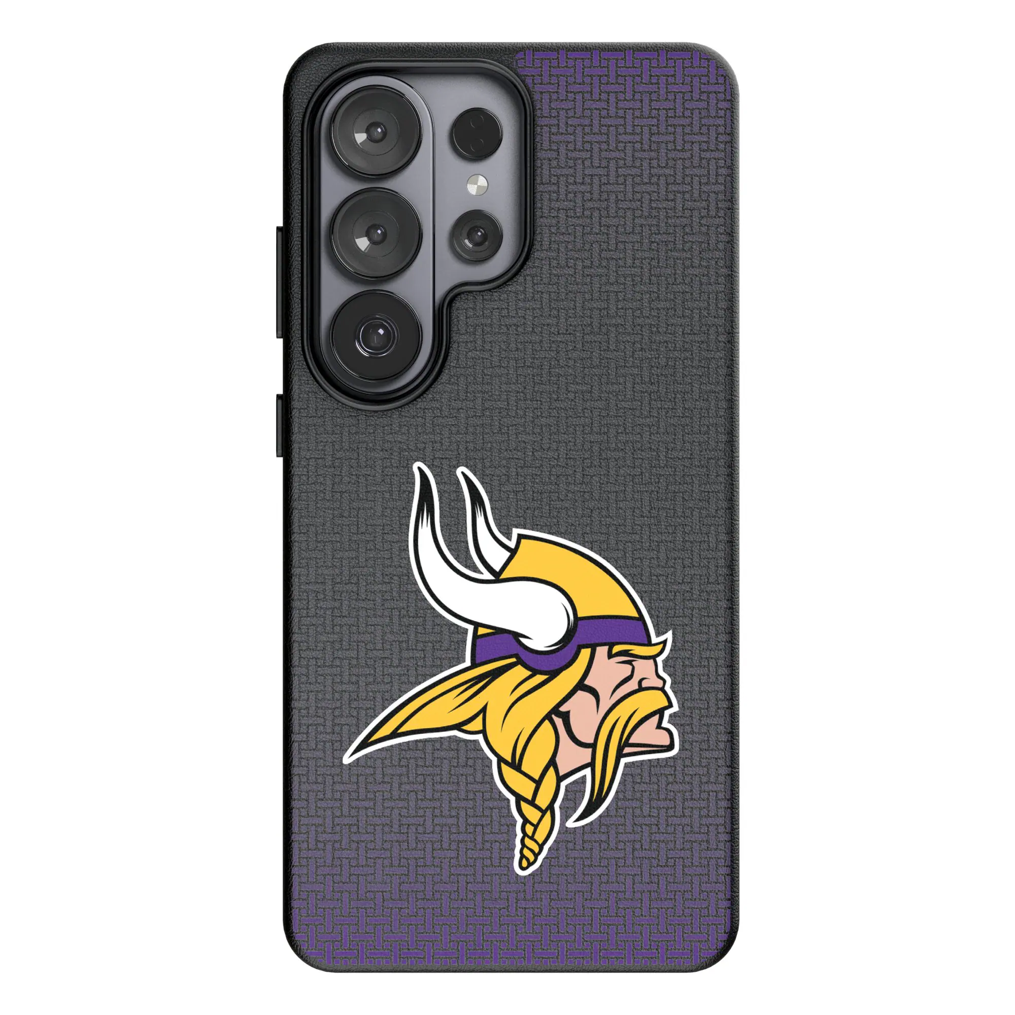 Front. Keyscaper - Minnesota Vikings Linen Galaxy Magnetic Bump Case - S25 Ultra - Black.