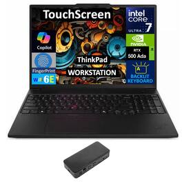 Lenovo - ThinkPad P16s Laptop 16.0 WUXGA (Intel Ultra 7-155H, 64GB DDR5, 2TB PCIe SSD, RTX 500 Ada, Win 11 Pro) - Black