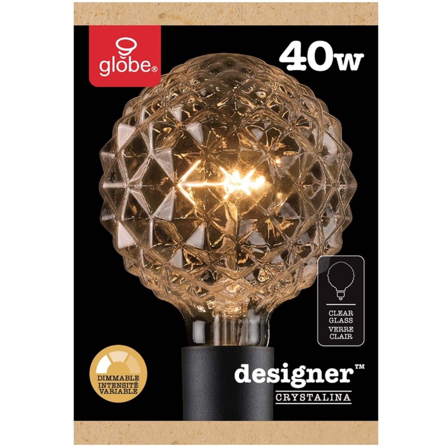 GE - Globe Electric Designer Crystalina 40 W G30 Decorative Incandescent Bulb E26 (Medium) Amber 1 pk price history on PriceWatchPro