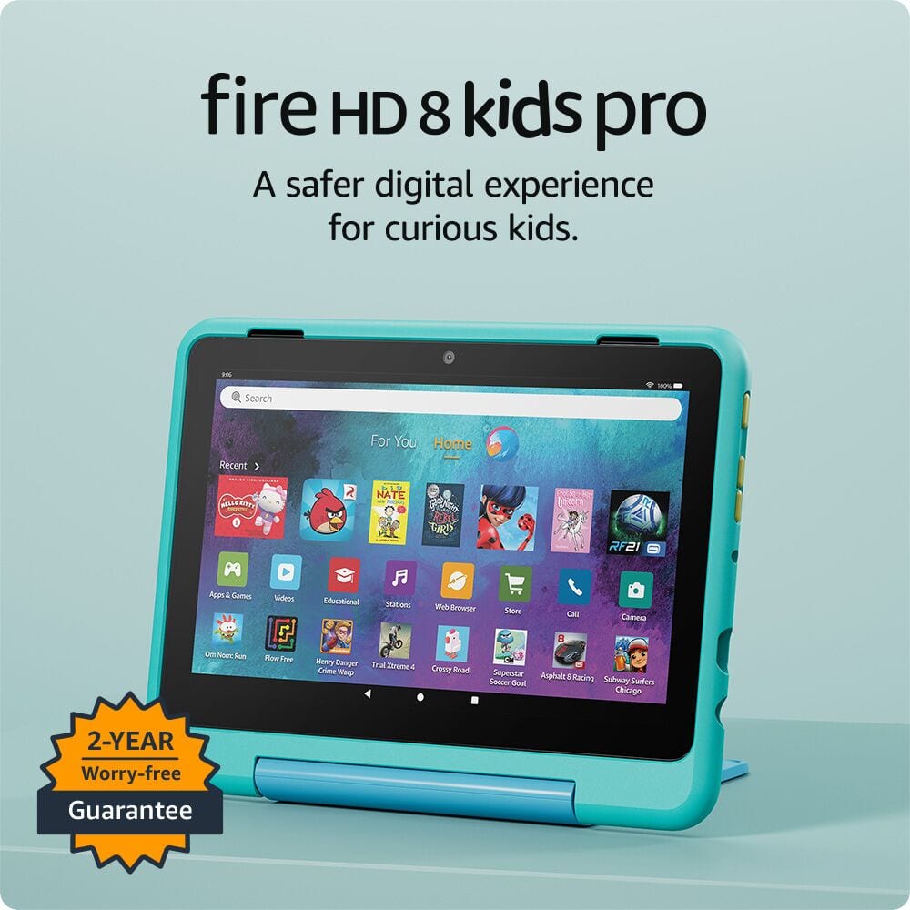 fire HD 8 kids pro: A safer digital experience for curious kids.