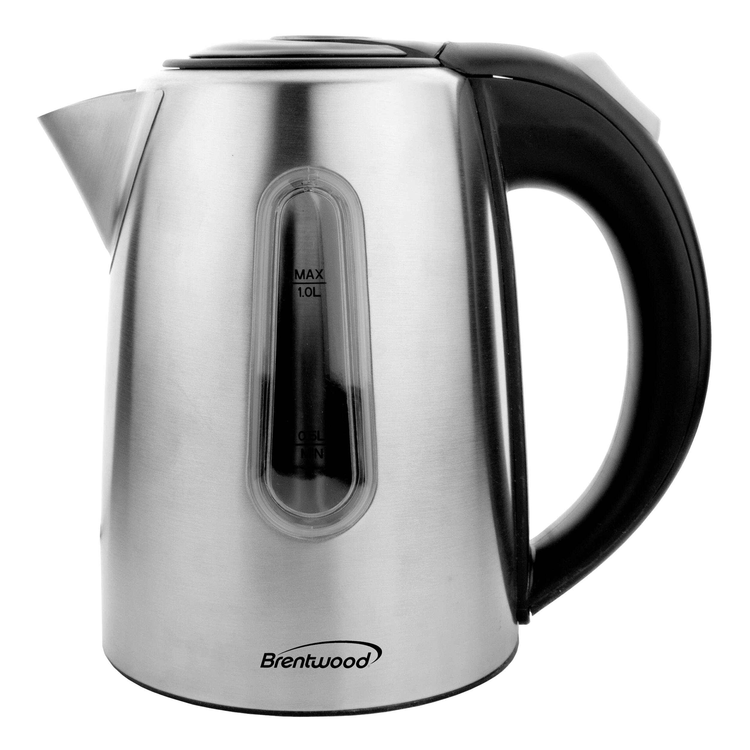 The text on the image reads "MAX 1.0L 0 CSL MN Brentwood." This can be grouped and corrected as follows:

"MAX 1.0L 0 CSL MN Brentwood" can be grouped as a description of the product, with "MAX 1.0L" indicating the maximum capacity of the kettle, "0 CSL MN" referring to the kettle's design, and "Brentwood" representing the brand name.