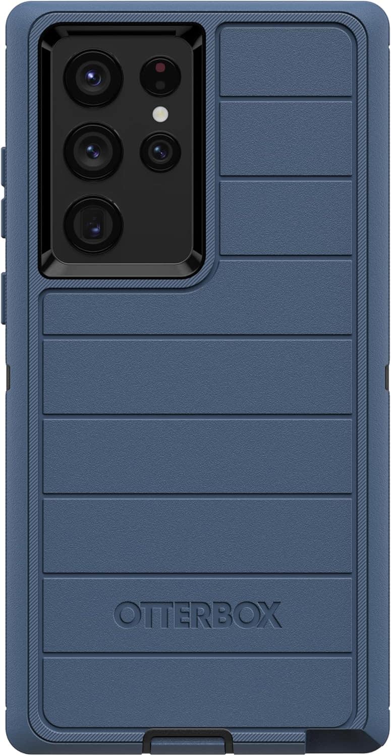 OtterBox - Galaxy S22 Ultra (Only) Defender Series Case - Case Only - Rugged & Durable - with Port Protection - Dark Tide (Blue & Black)