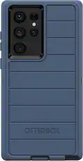 Front. OtterBox - OtterBox Galaxy S22 Ultra (Only) Defender Series Case - Case Only - Rugged & Durable - with Port Protection - Dark Tide (Blue & Black).