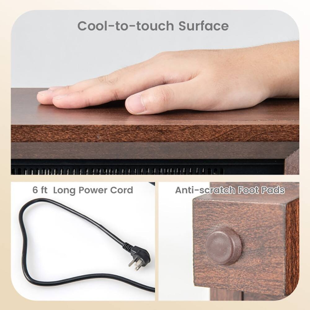 Cool-to-touch Surface  
6 ft Long Power Cord  
Anti-scratch Foot Pads